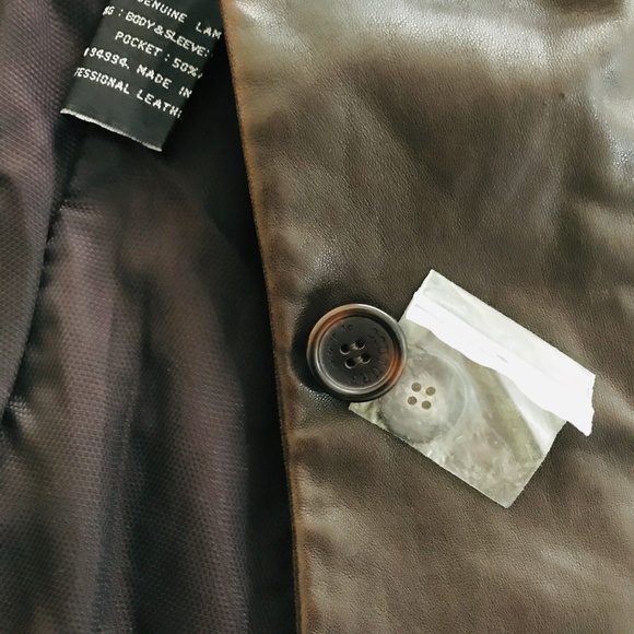 Couture by J.Park Lamb Leather Jacket L Brown Coat - Picture 5 of 8